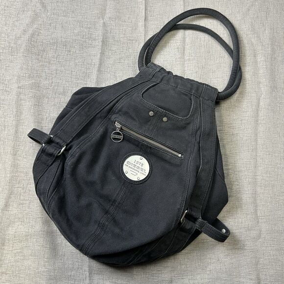 Diesel Handbags - DIESEL Vintage 2000s RARE Archive Multi Pocket Utility Black w Silver Bag